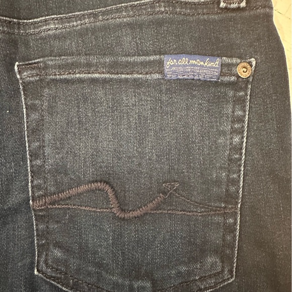 7 For All Mankind Dark Denim Straight Leg Jeans Sz 27 - Picture 5 of 8